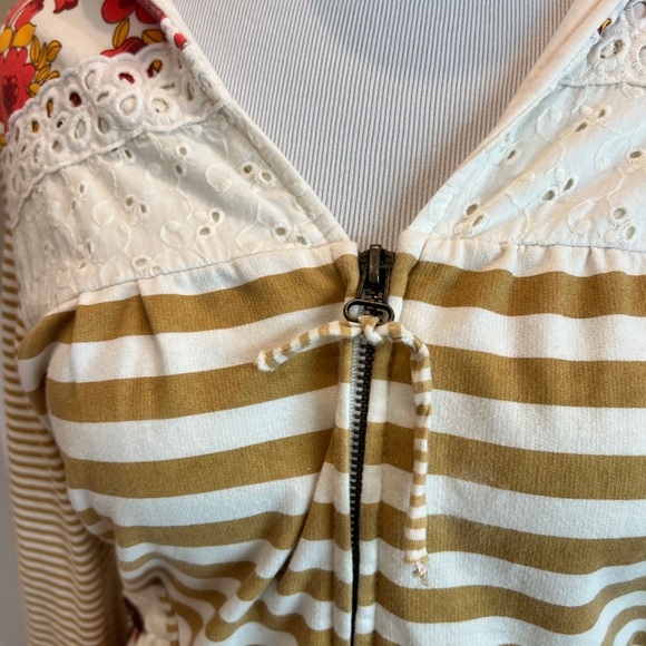 Scrapbook Striped Hoodie with Floral Accents - Picture 6 of 9